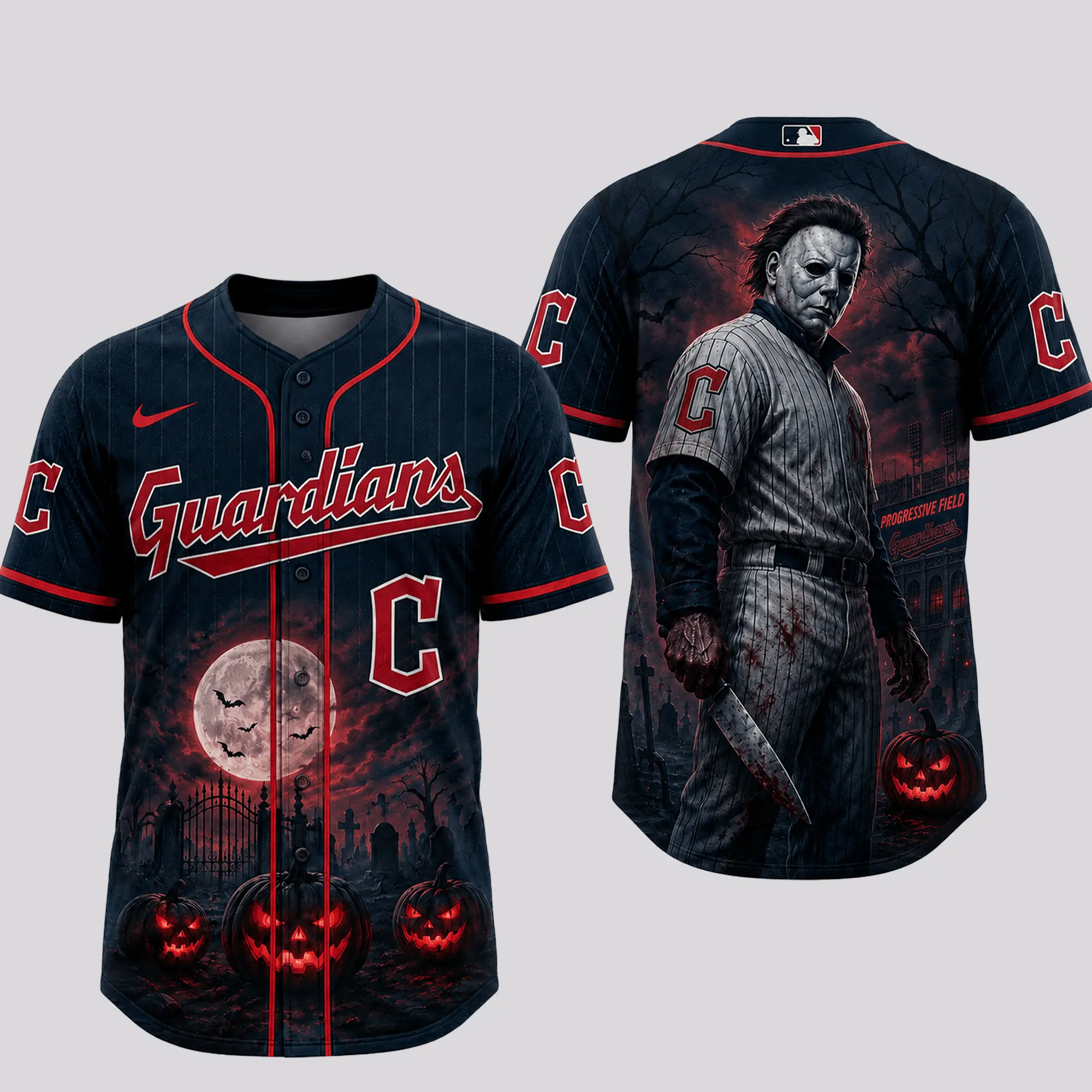 Cleveland Guardians | Premium MLB Michael Myers Halloween Baseball Jersey