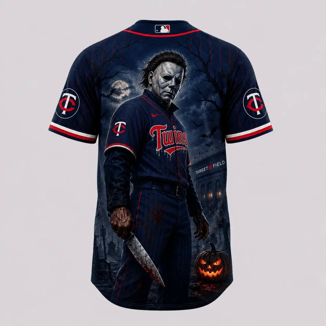 Minnesota Twins | Premium MLB Michael Myers Halloween Baseball Jersey - Image 3