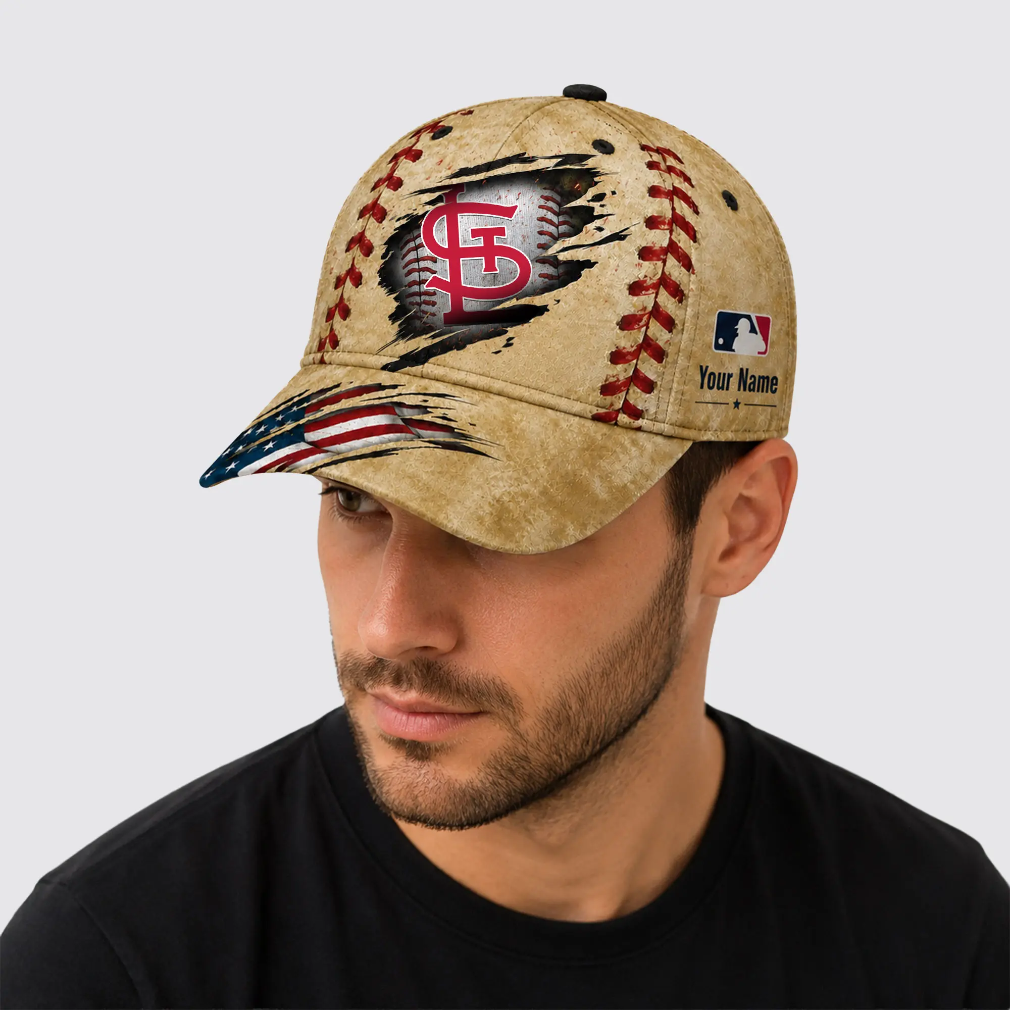 St. Louis Cardinals | Premium MLB Patriot Stitch Baseball Cap - Image 3