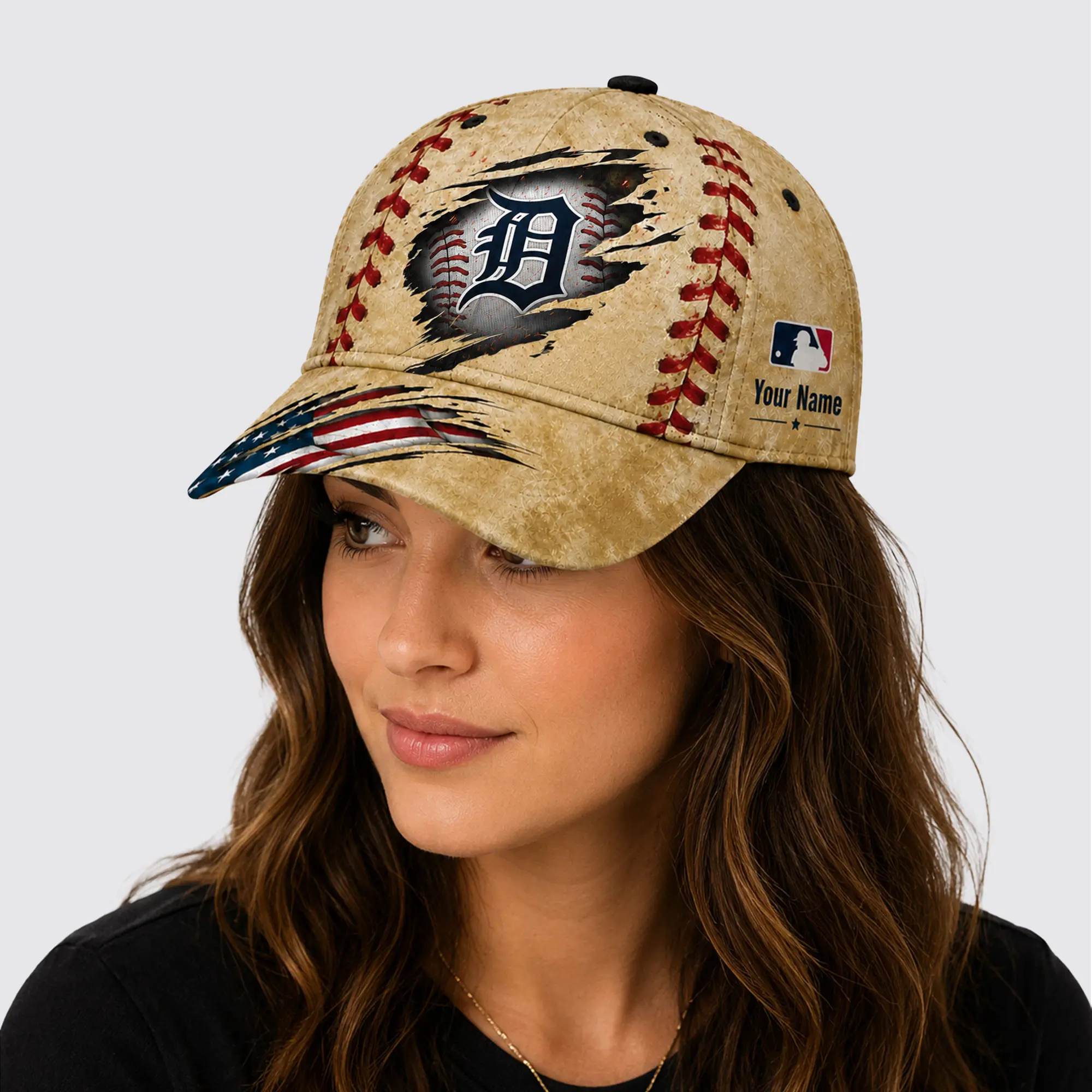Detroit Tigers | Premium MLB Patriot Stitch Baseball Cap - Image 2