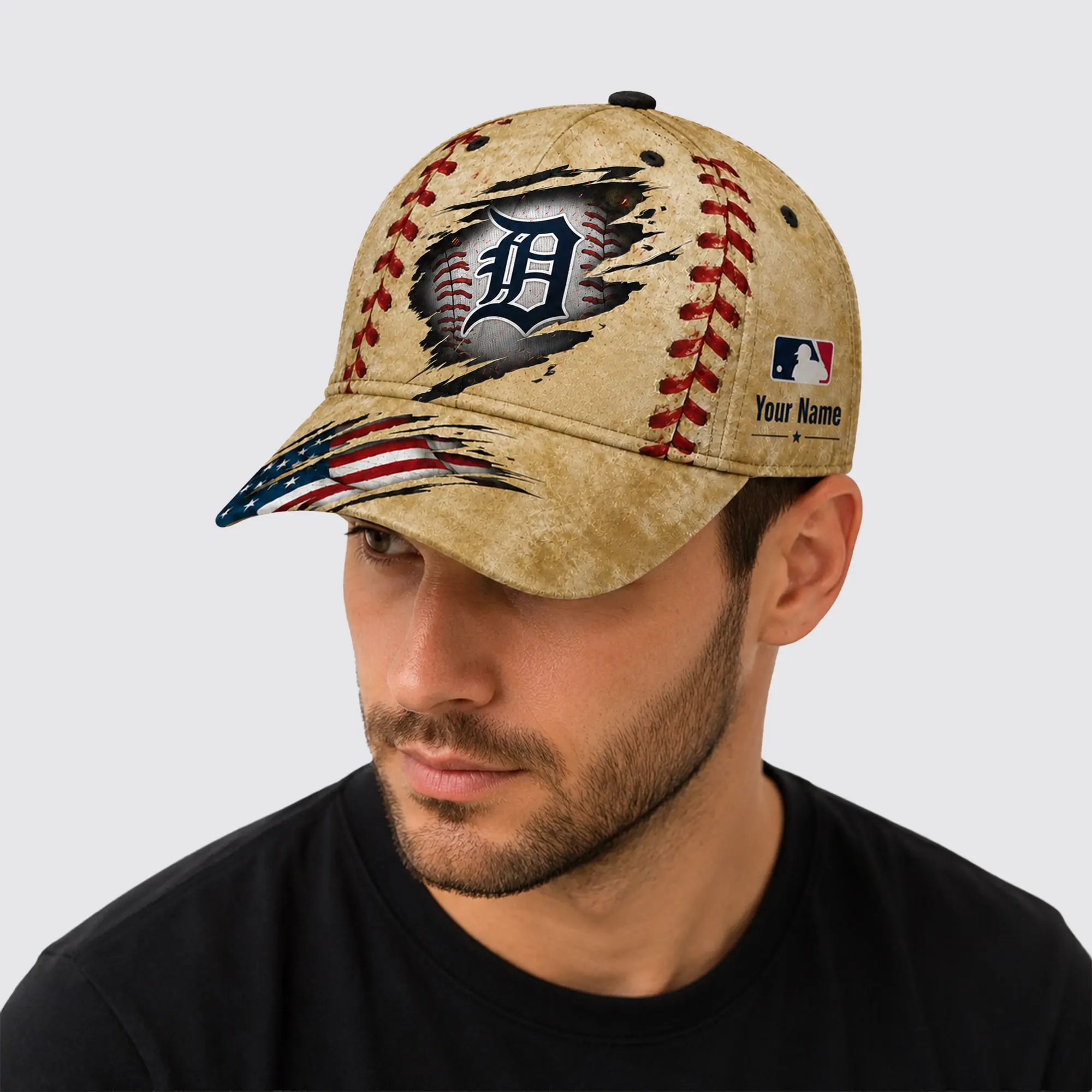 Detroit Tigers | Premium MLB Patriot Stitch Baseball Cap - Image 3