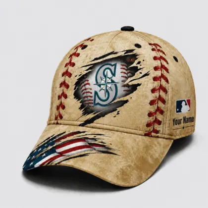 Seattle Mariners | Premium MLB Patriot Stitch Baseball Cap