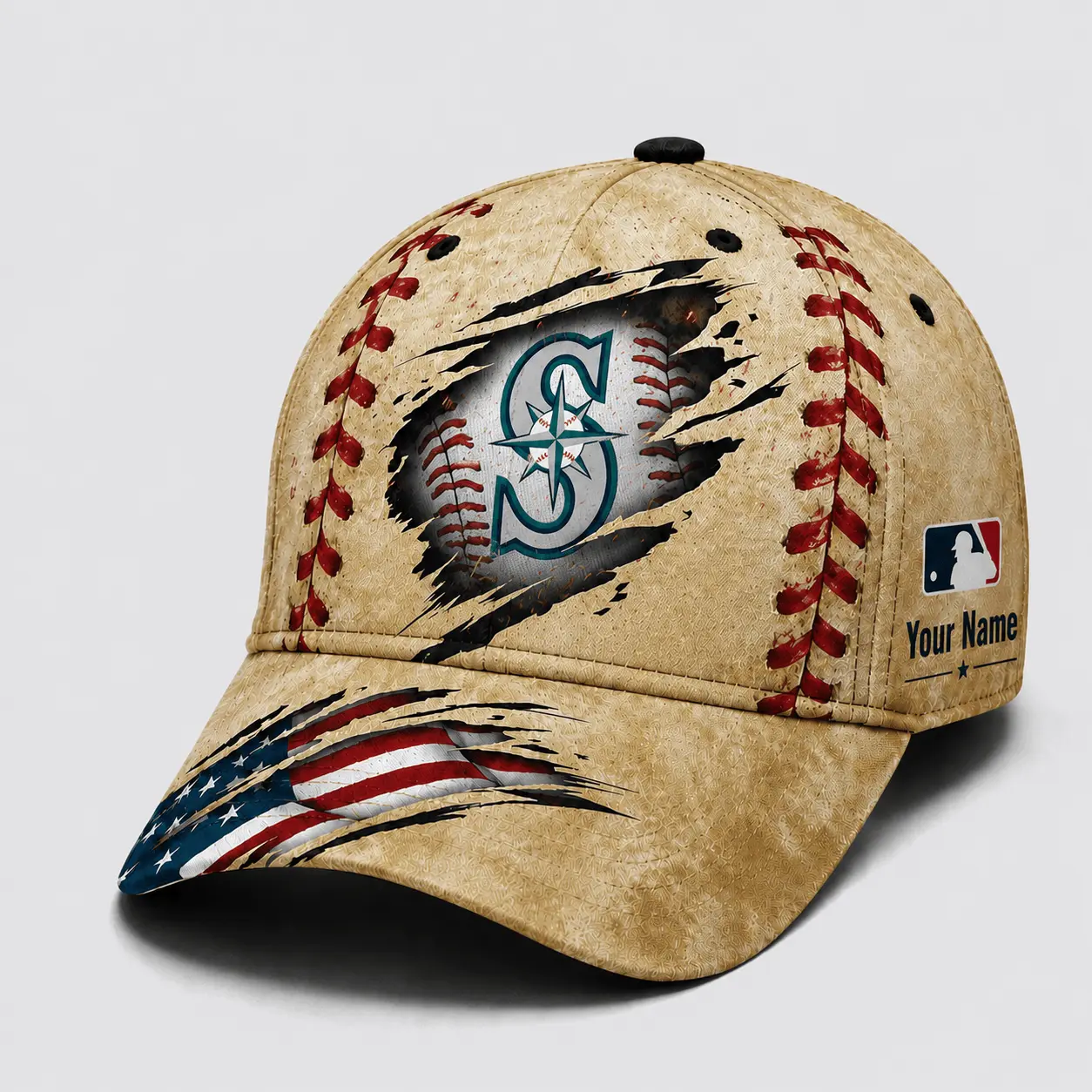 Seattle Mariners | Premium MLB Patriot Stitch Baseball Cap