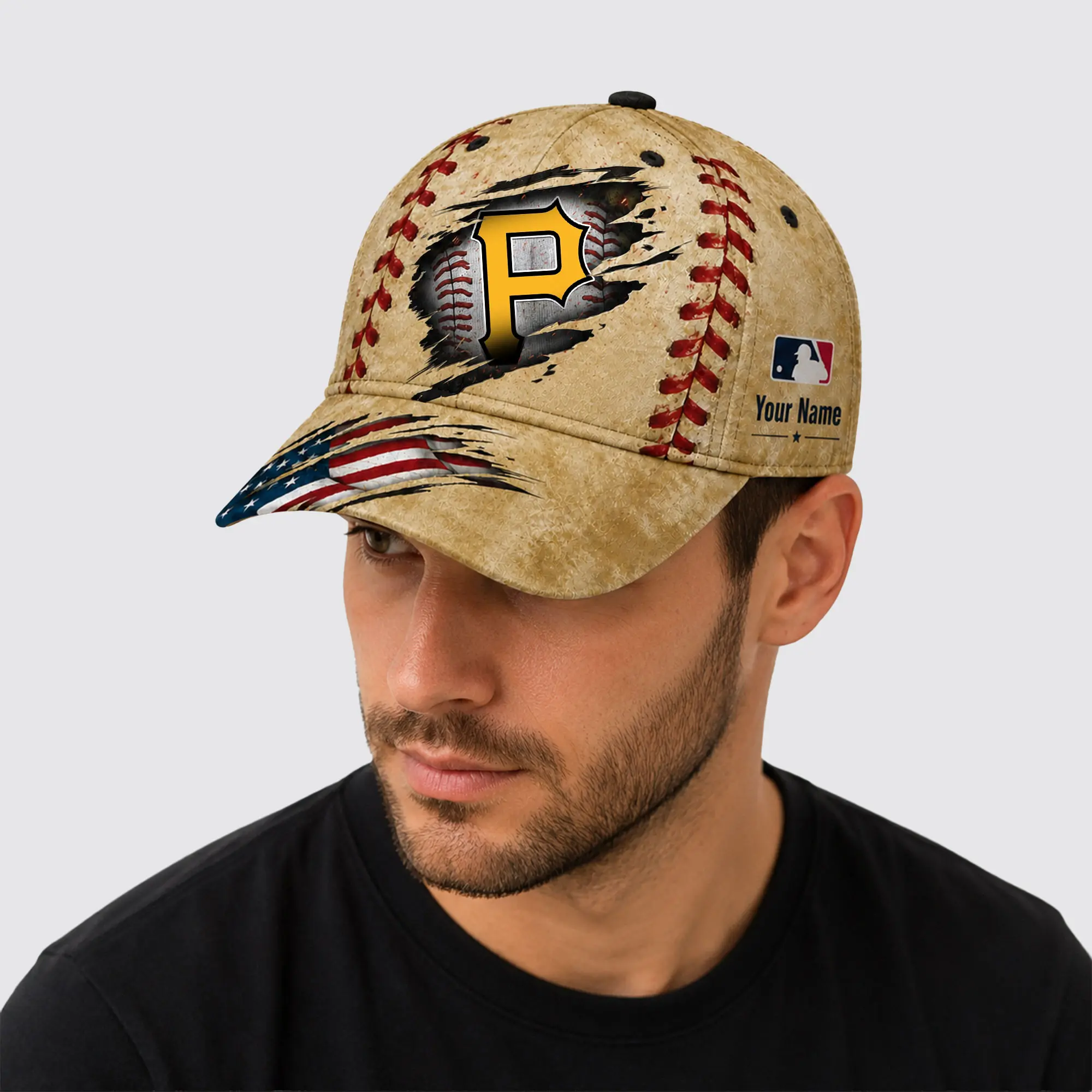 Pittsburgh Pirates | Premium MLB Patriot Stitch Baseball Cap - Image 2