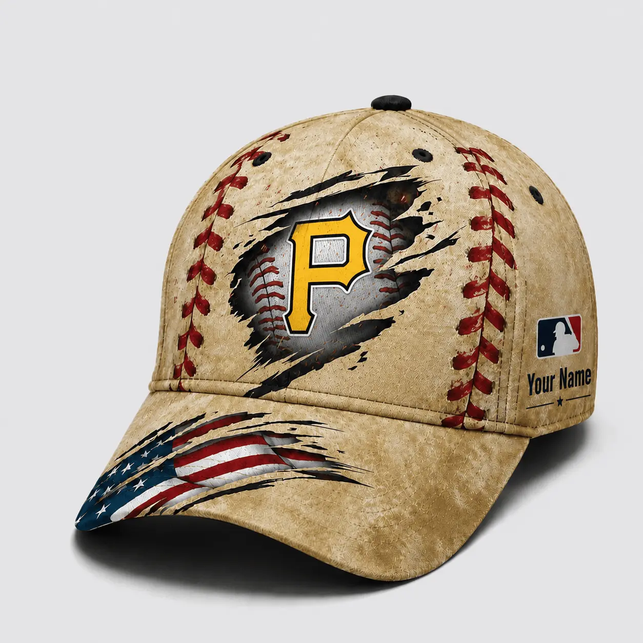 Pittsburgh Pirates | Premium MLB Patriot Stitch Baseball Cap