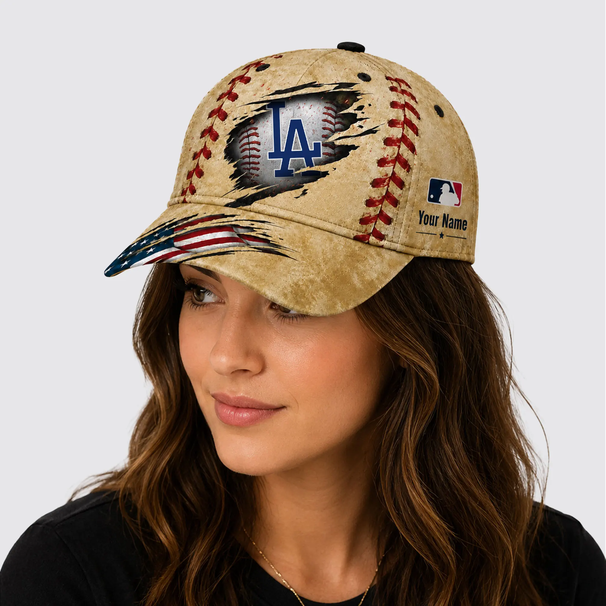 Los Angeles Dodgers | Premium MLB Patriot Stitch Baseball Cap - Image 2