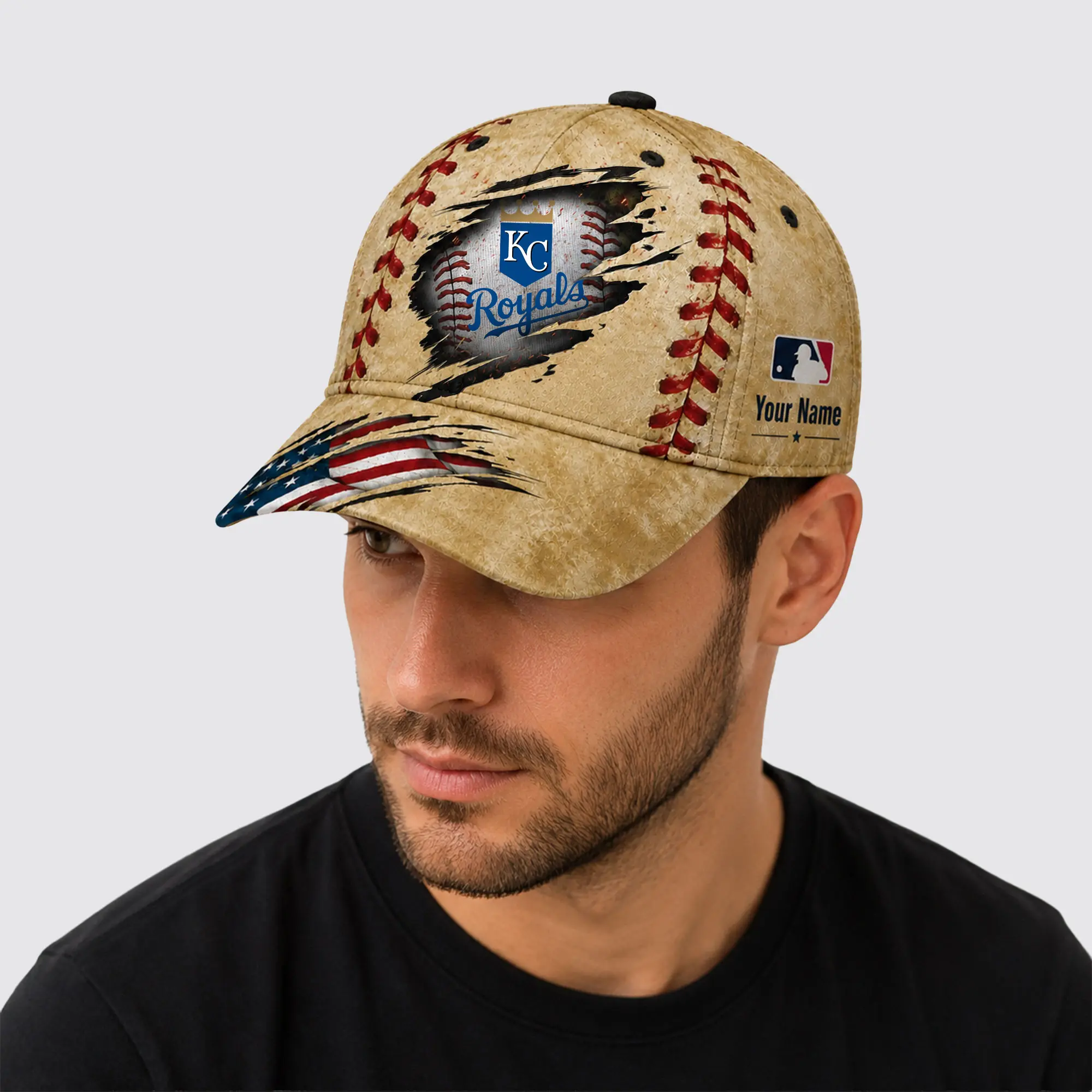 Kansas City Royals | Premium MLB Patriot Stitch Baseball Cap - Image 3