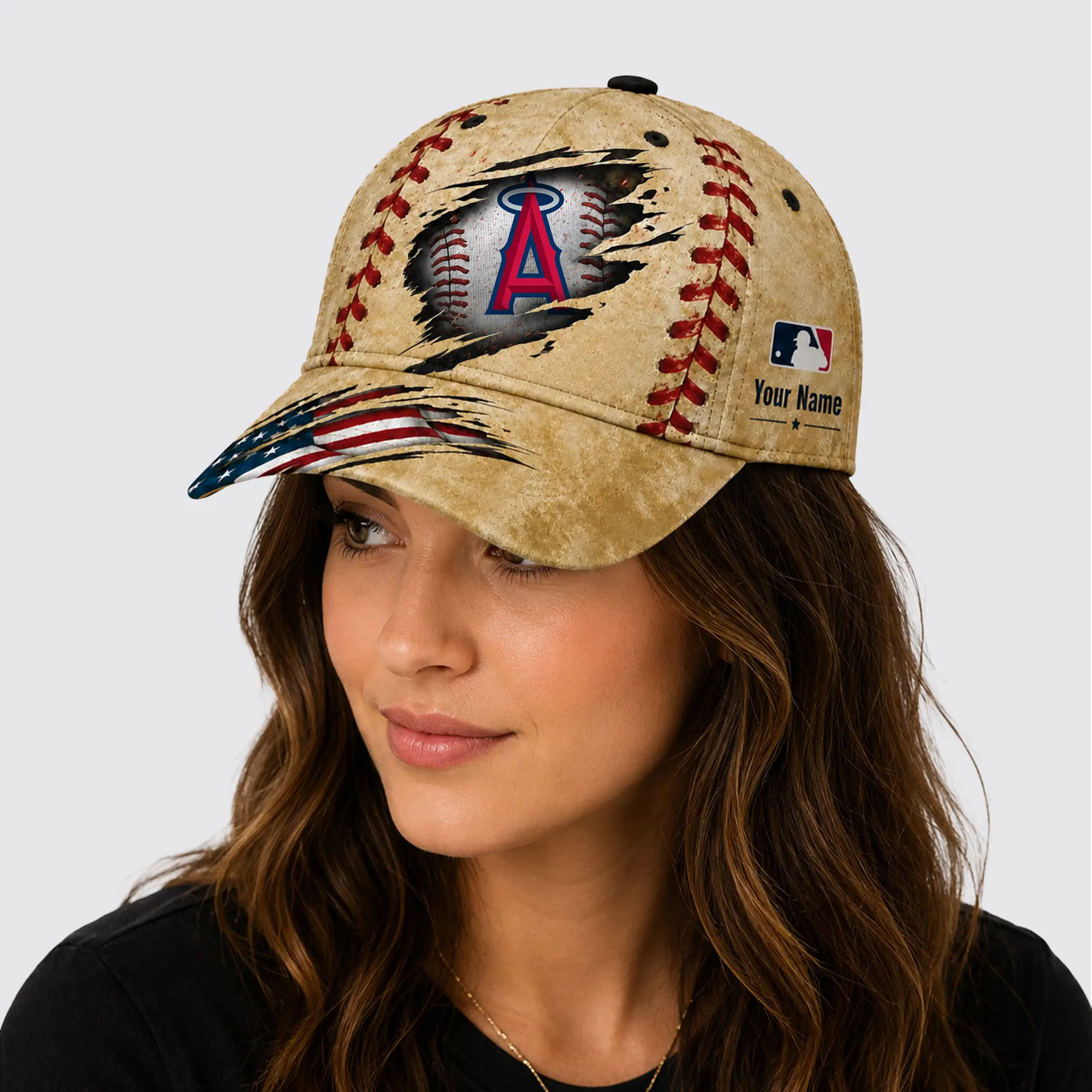 Los Angeles Angels | Premium MLB Patriot Stitch Baseball Cap - Image 2