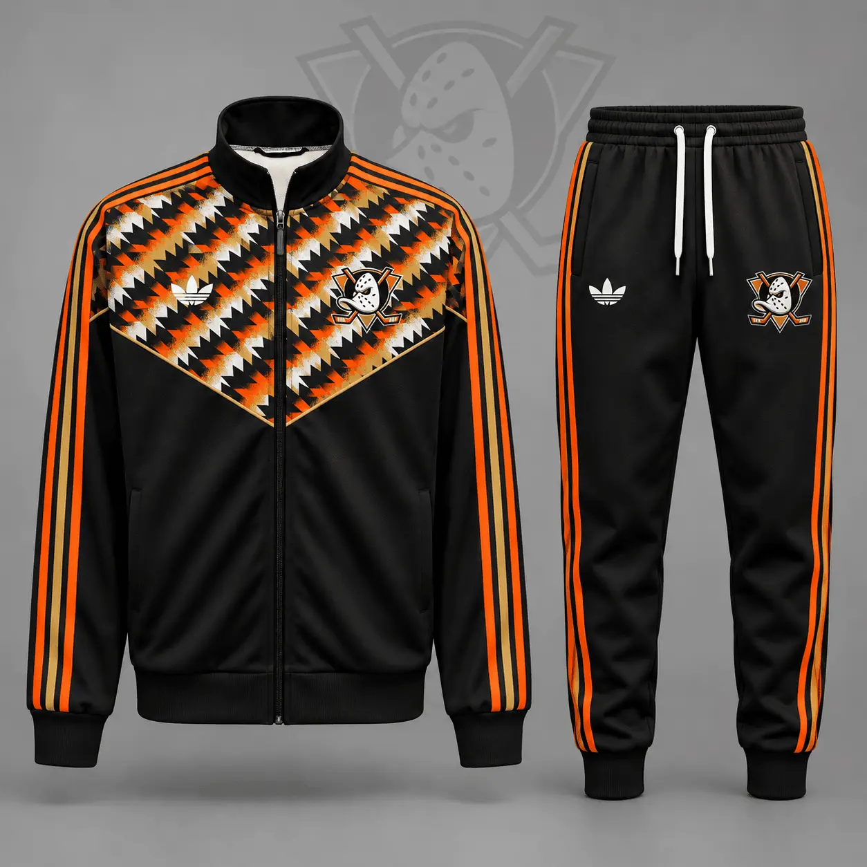 Anaheim Ducks | Premium NHL Heritage Chevron Track Jacket & Jogger Set NDN