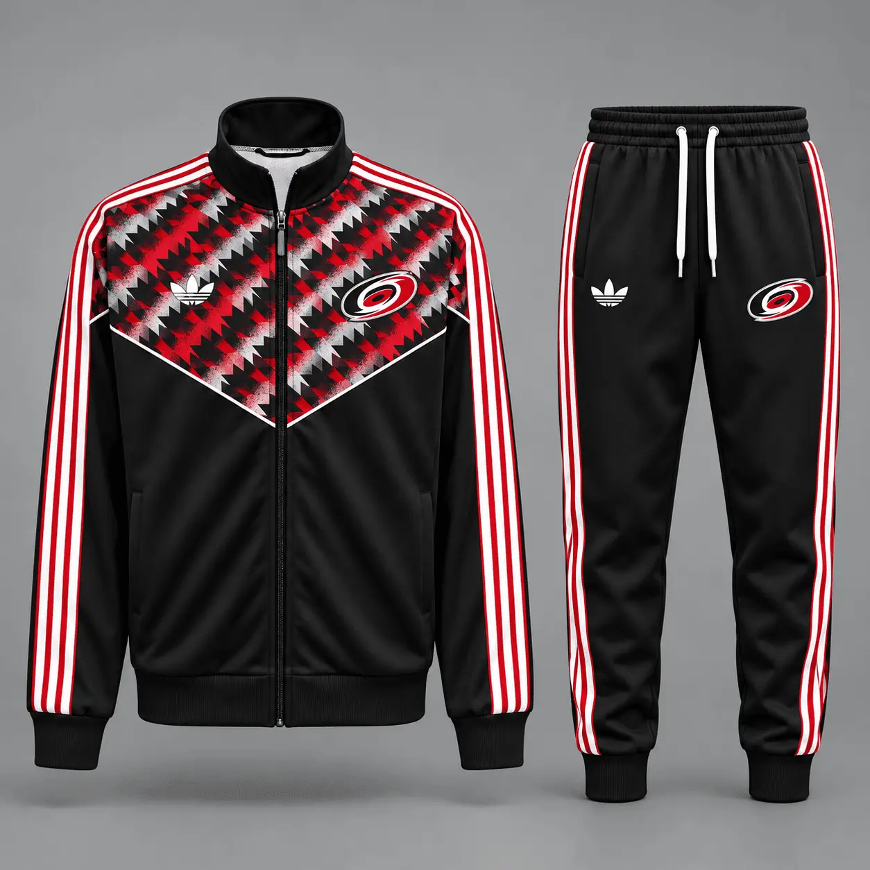 Carolina Hurricanes | Premium NHL Heritage Chevron Track Jacket & Jogger Set NDN