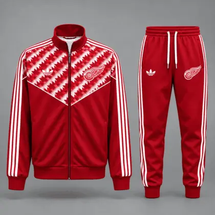 Detroit Red Wings | Premium NHL Heritage Chevron Track Jacket & Jogger Set NDN