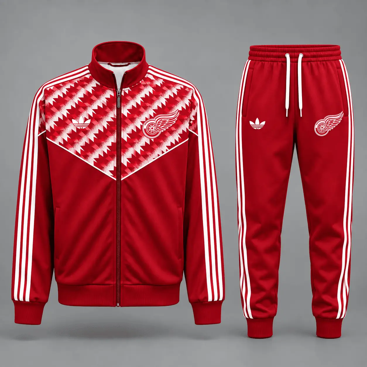 Detroit Red Wings | Premium NHL Heritage Chevron Track Jacket & Jogger Set NDN