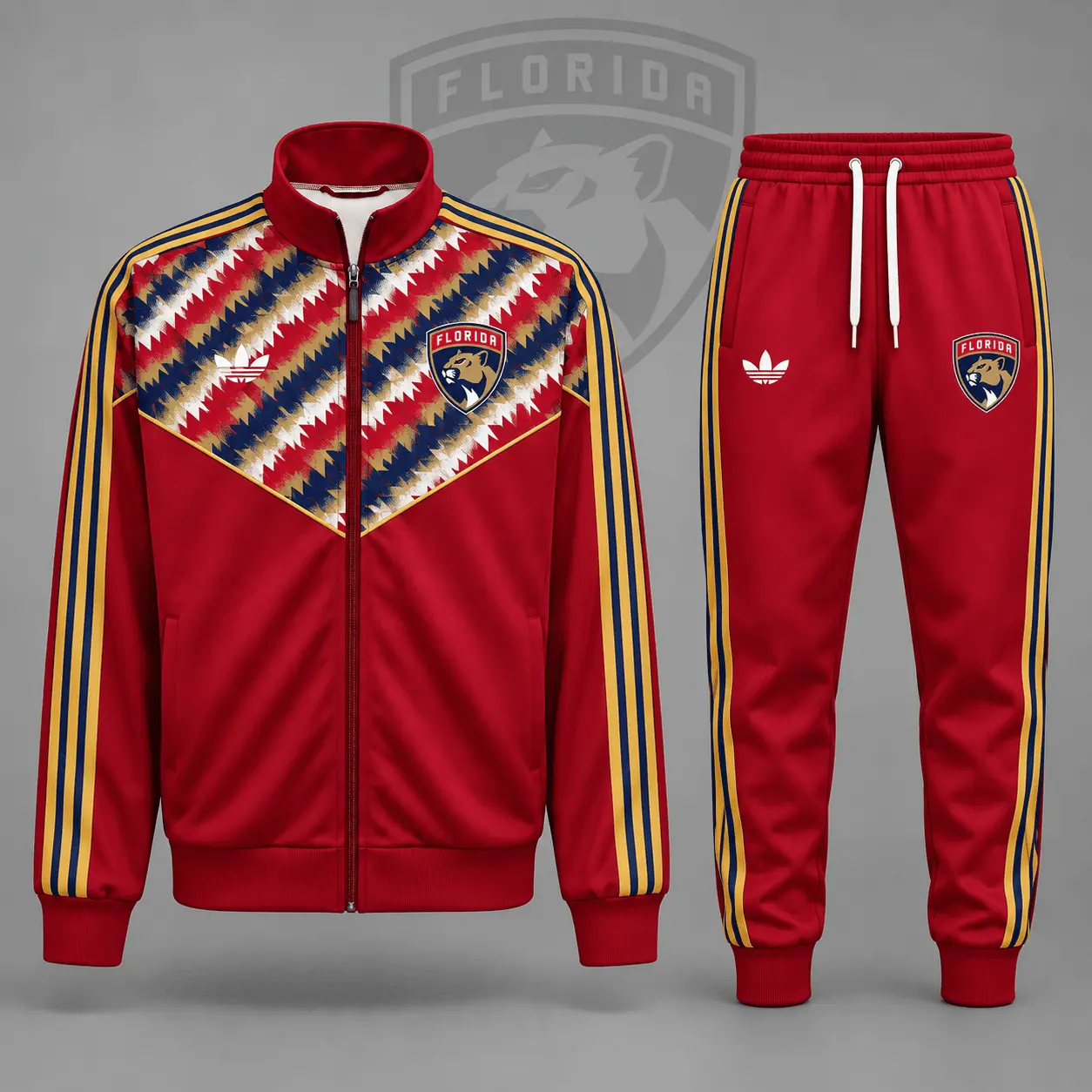 Florida Panthers | Premium NHL Heritage Chevron Track Jacket & Jogger Set NDN
