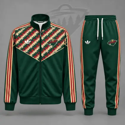 Minnesota Wild | Premium NHL Heritage Chevron Track Jacket & Jogger Set NDN