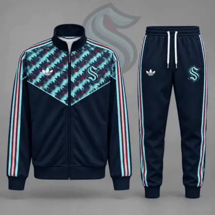 Seattle Kraken | Premium NHL Heritage Chevron Track Jacket & Jogger Set NDN