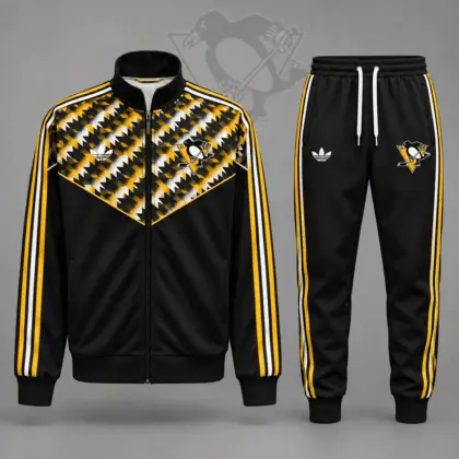 Pittsburgh Penguins | Premium NHL Heritage Chevron Track Jacket & Jogger Set NDN