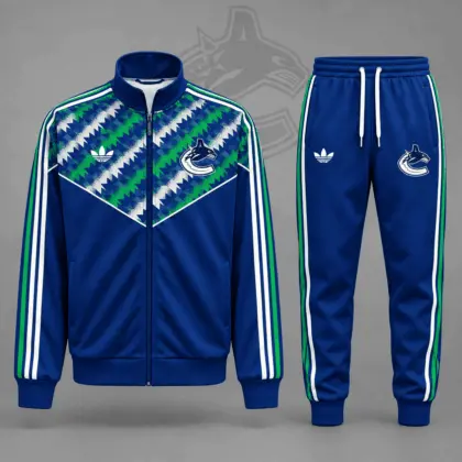 Vancouver Canucks | Premium NHL Heritage Chevron Track Jacket & Jogger Set NDN