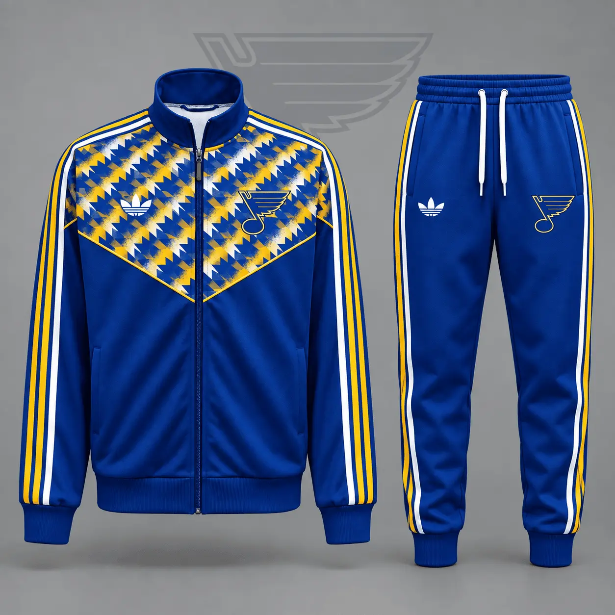 St. Louis Blues | Premium NHL Heritage Chevron Track Jacket & Jogger Set NDN