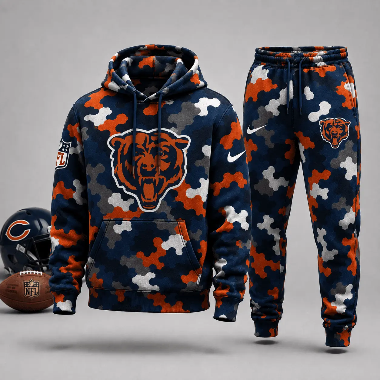 Chicago Bears | Premium NFL Game Day Camo Hoodie & Jogger Set NY