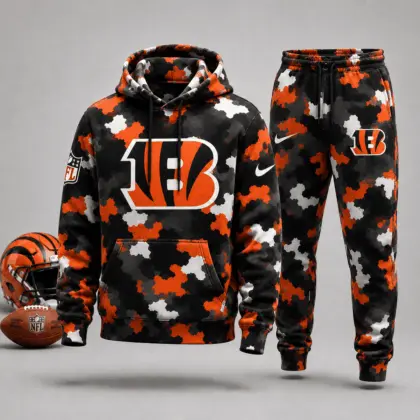 Cincinnati Bengals | Premium NFL Game Day Camo Hoodie & Jogger Set NY