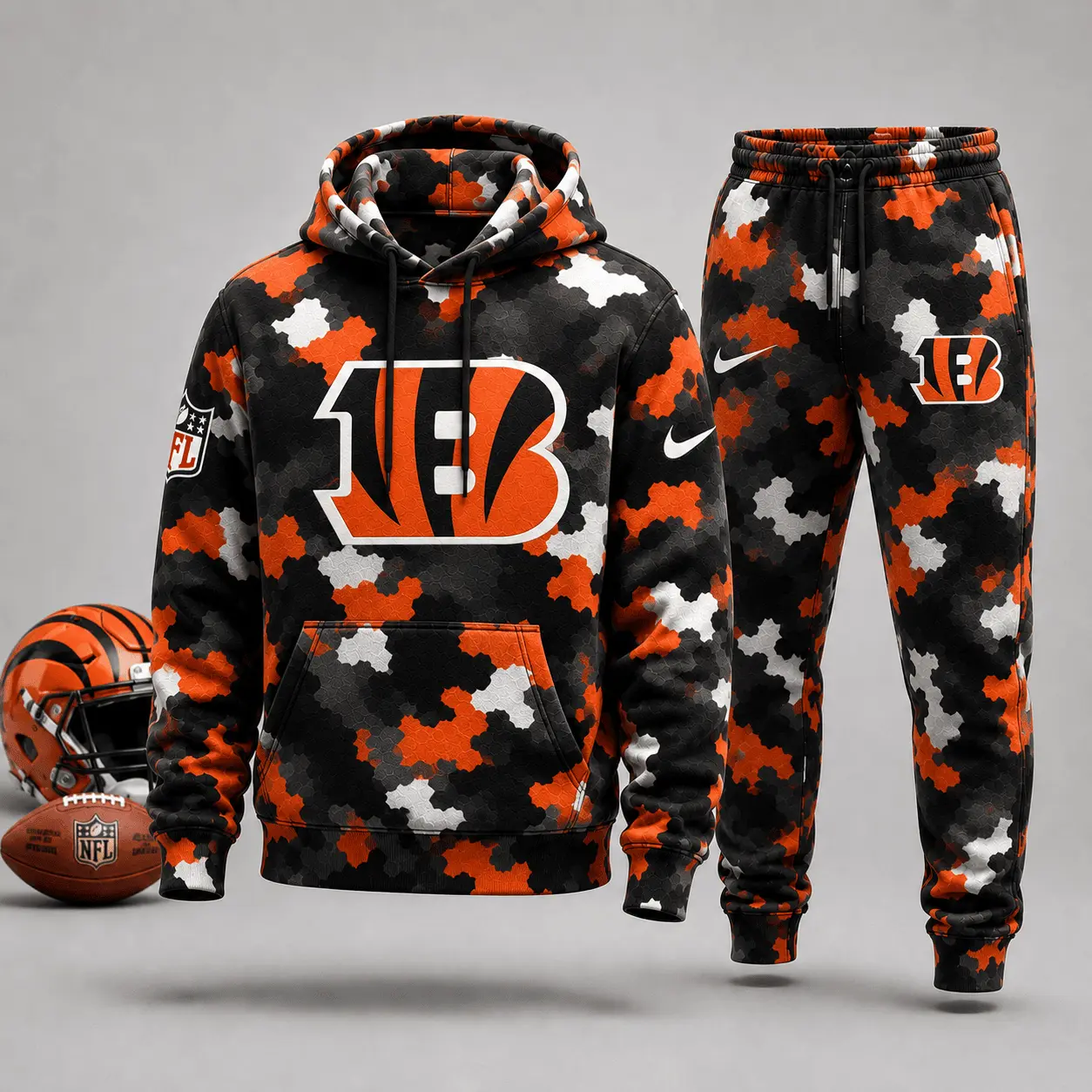 Cincinnati Bengals | Premium NFL Game Day Camo Hoodie & Jogger Set NY