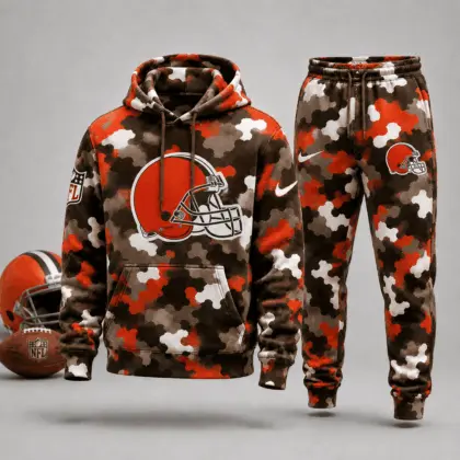 Cleveland Browns | Premium NFL Game Day Camo Hoodie & Jogger Set NY