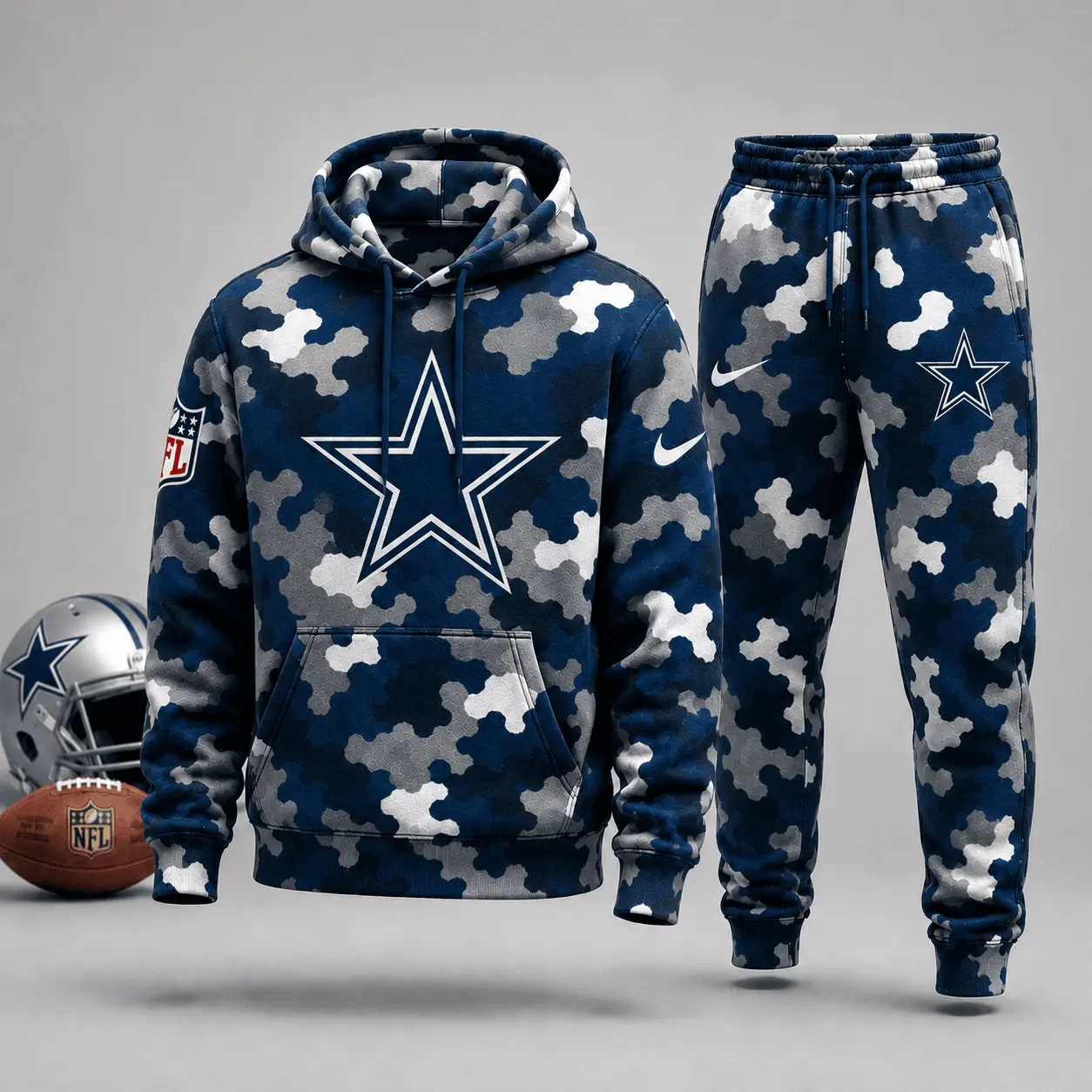 Dallas Cowboys | Premium NFL Game Day Camo Hoodie & Jogger Set NY