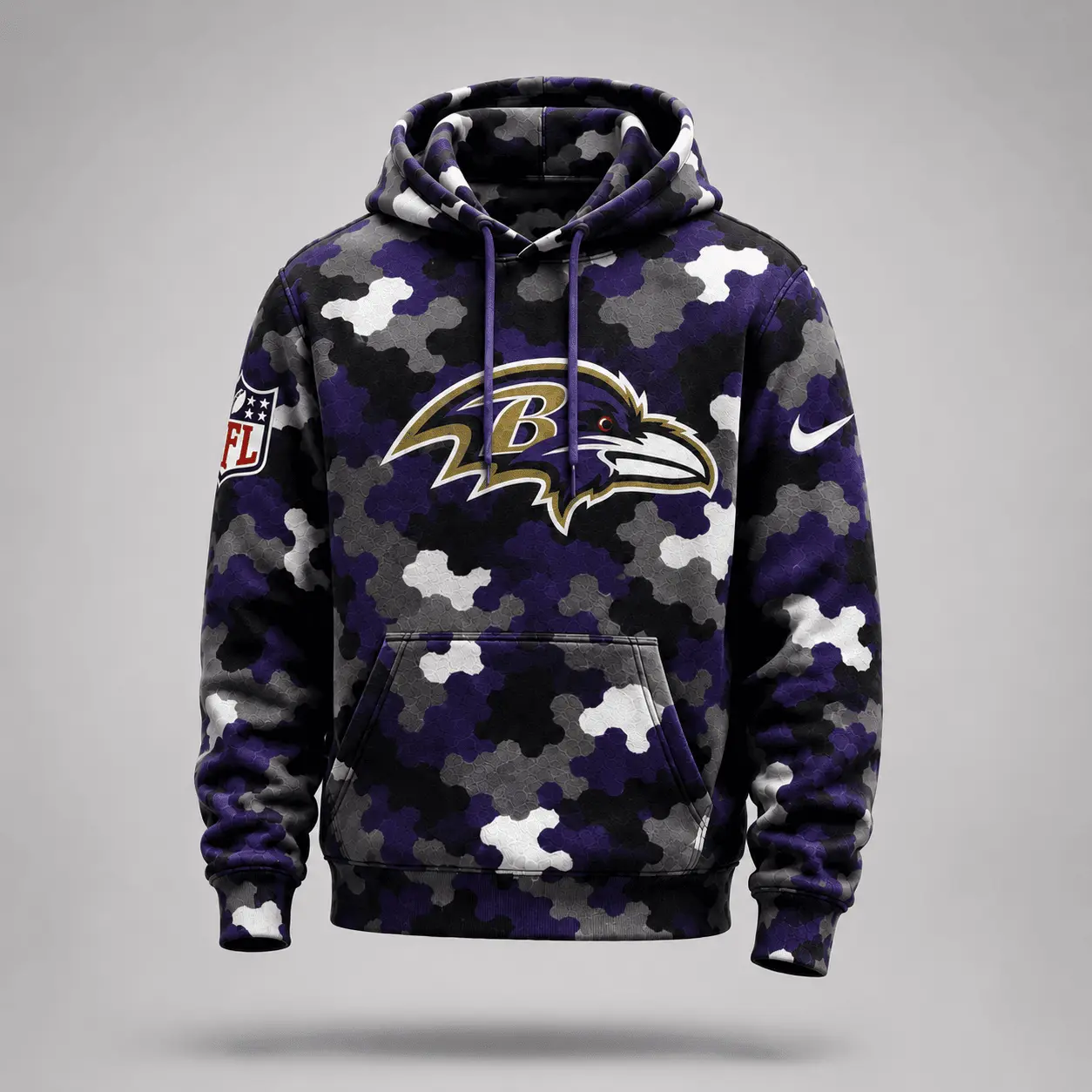 Baltimore Ravens | Premium NFL Game Day Camo Hoodie & Jogger Set NY - Image 2