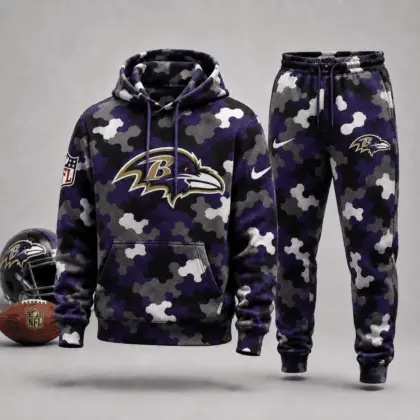 Baltimore Ravens | Premium NFL Game Day Camo Hoodie & Jogger Set NY