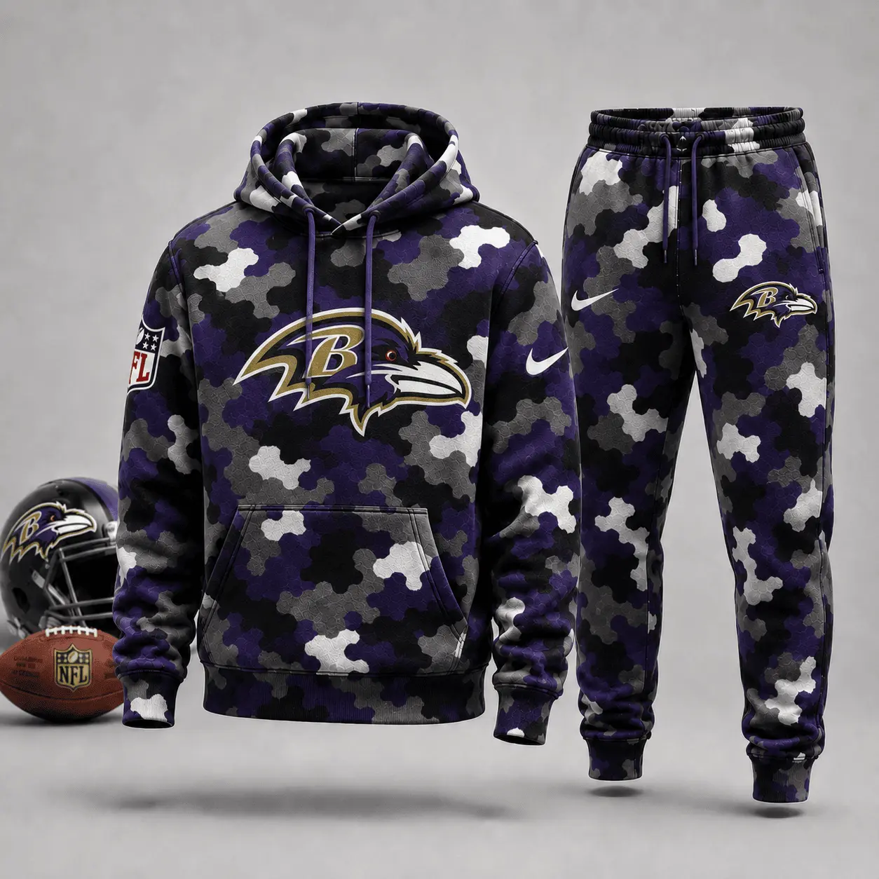 Baltimore Ravens | Premium NFL Game Day Camo Hoodie & Jogger Set NY