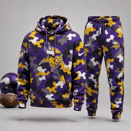 Minnesota Vikings | Premium NFL Game Day Camo Hoodie & Jogger Set NY