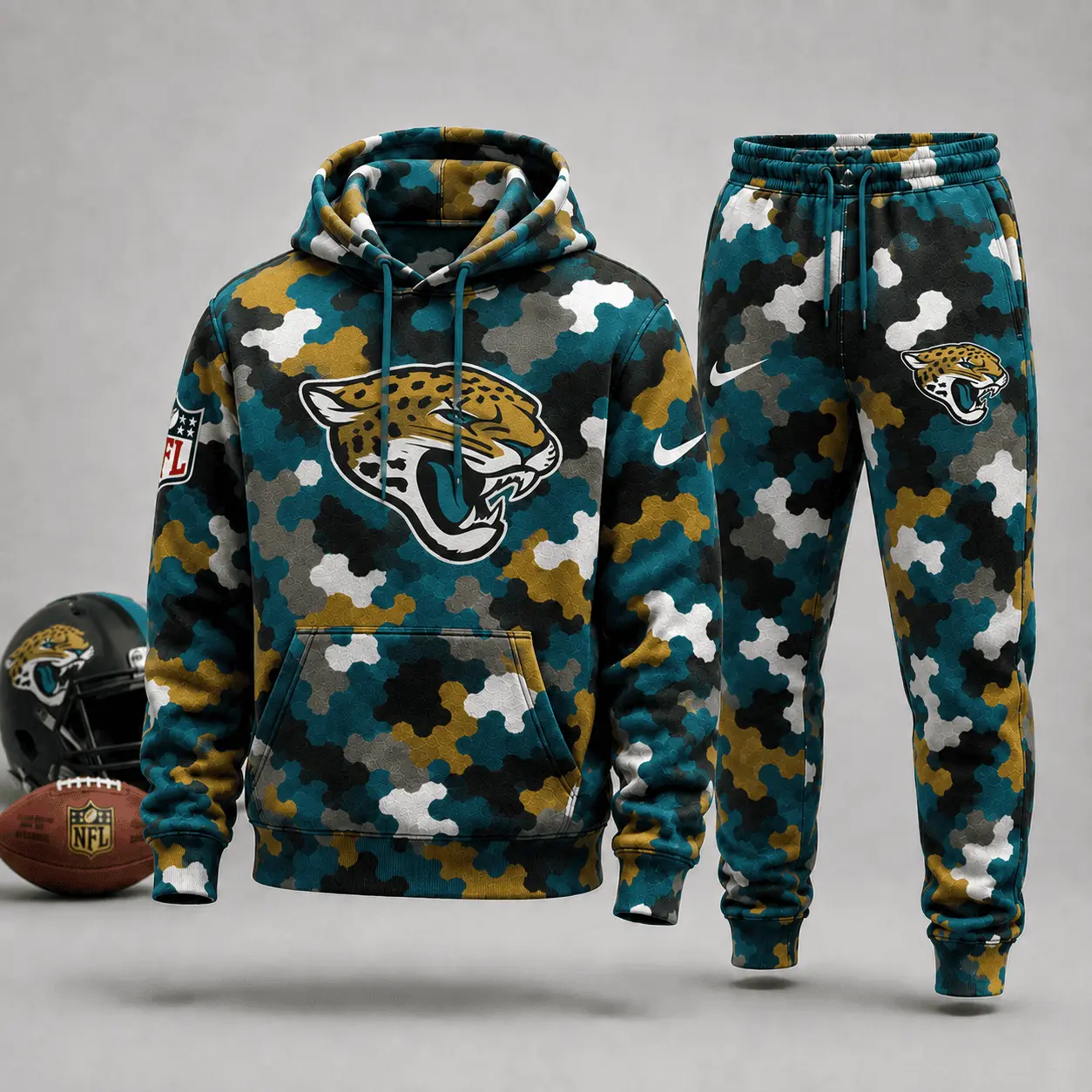 Jacksonville Jaguars | Premium NFL Game Day Camo Hoodie & Jogger Set NY