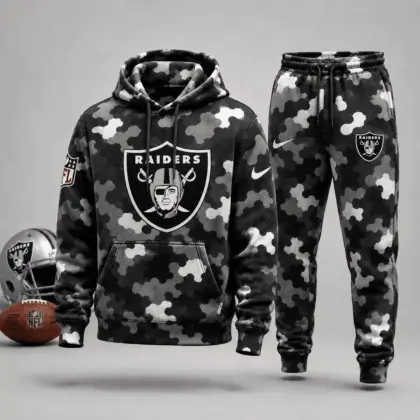 Las Vegas Raiders | Premium NFL Game Day Camo Hoodie & Jogger Set NY
