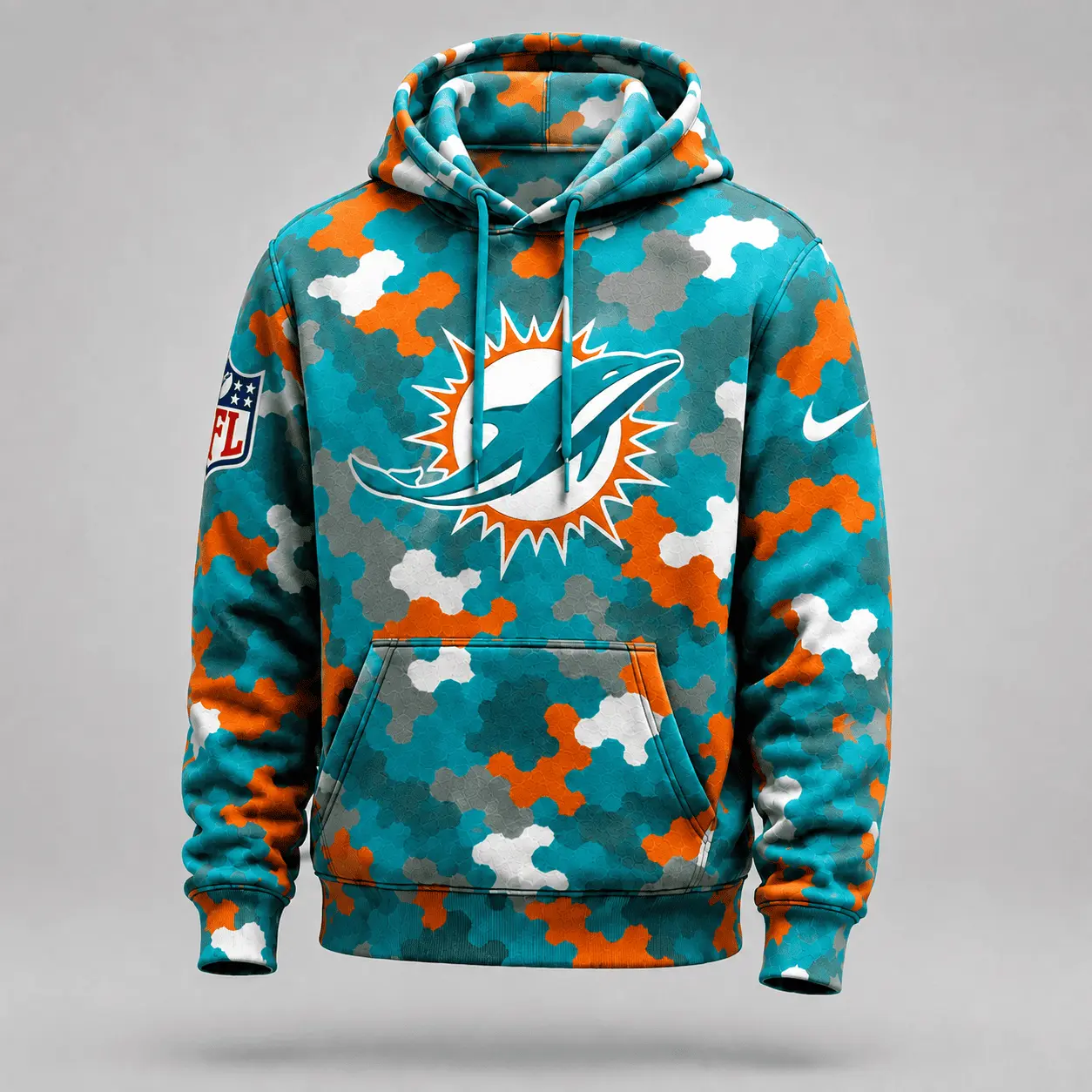 Miami Dolphins | Premium NFL Game Day Camo Hoodie & Jogger Set NY - Image 2