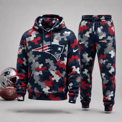 New England Patriots | Premium NFL Game Day Camo Hoodie & Jogger Set NY