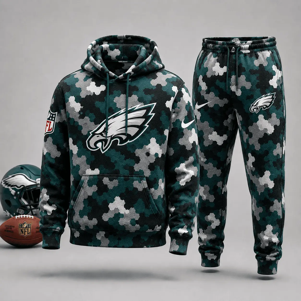 Philadelphia Eagles | Premium NFL Game Day Camo Hoodie & Jogger Set NY