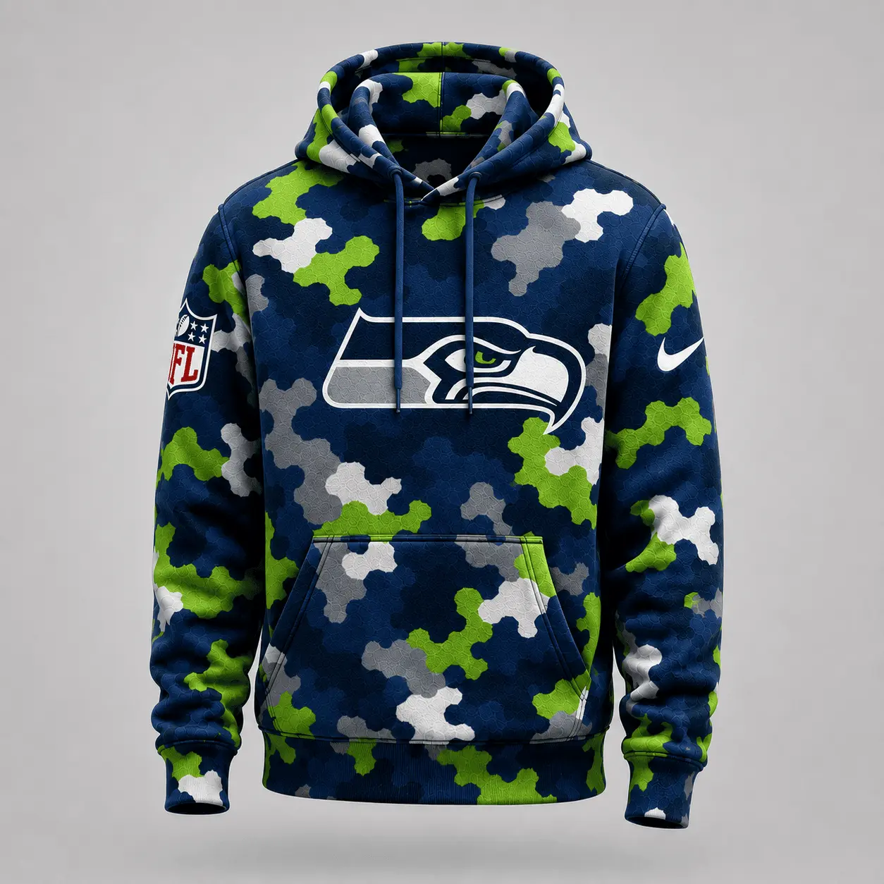 Seattle Seahawks | Premium NFL Game Day Camo Hoodie & Jogger Set NY - Image 2