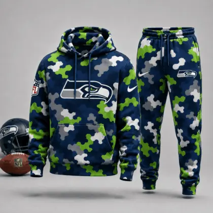 Seattle Seahawks | Premium NFL Game Day Camo Hoodie & Jogger Set NY