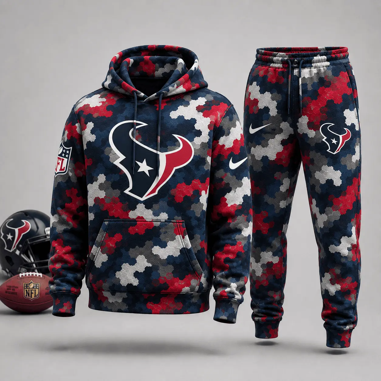 Houston Texans | Premium NFL Game Day Camo Hoodie & Jogger Set NY