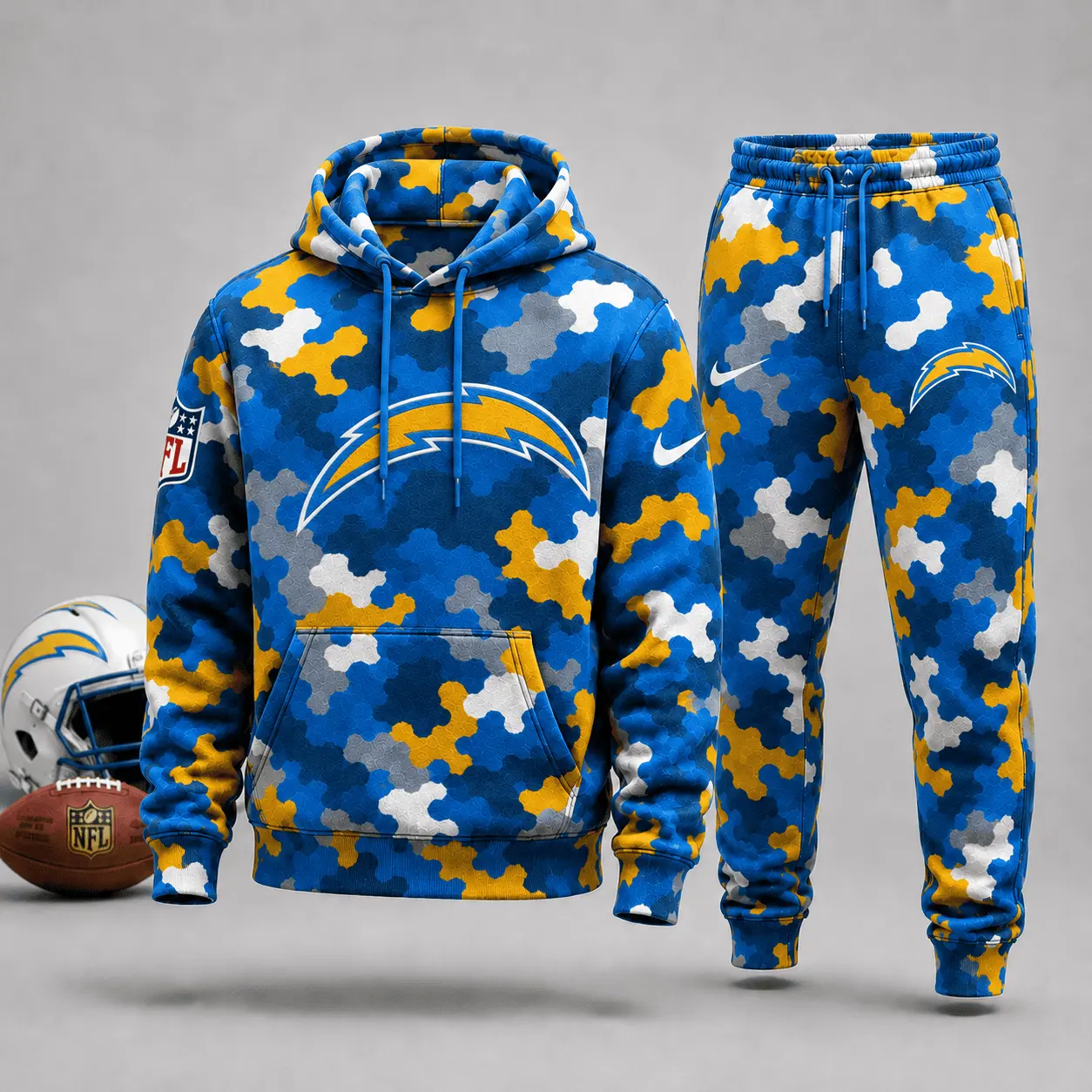 Los Angeles Chargers | Premium NFL Game Day Camo Hoodie & Jogger Set NY