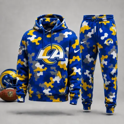 Los Angeles Rams | Premium NFL Game Day Camo Hoodie & Jogger Set NY