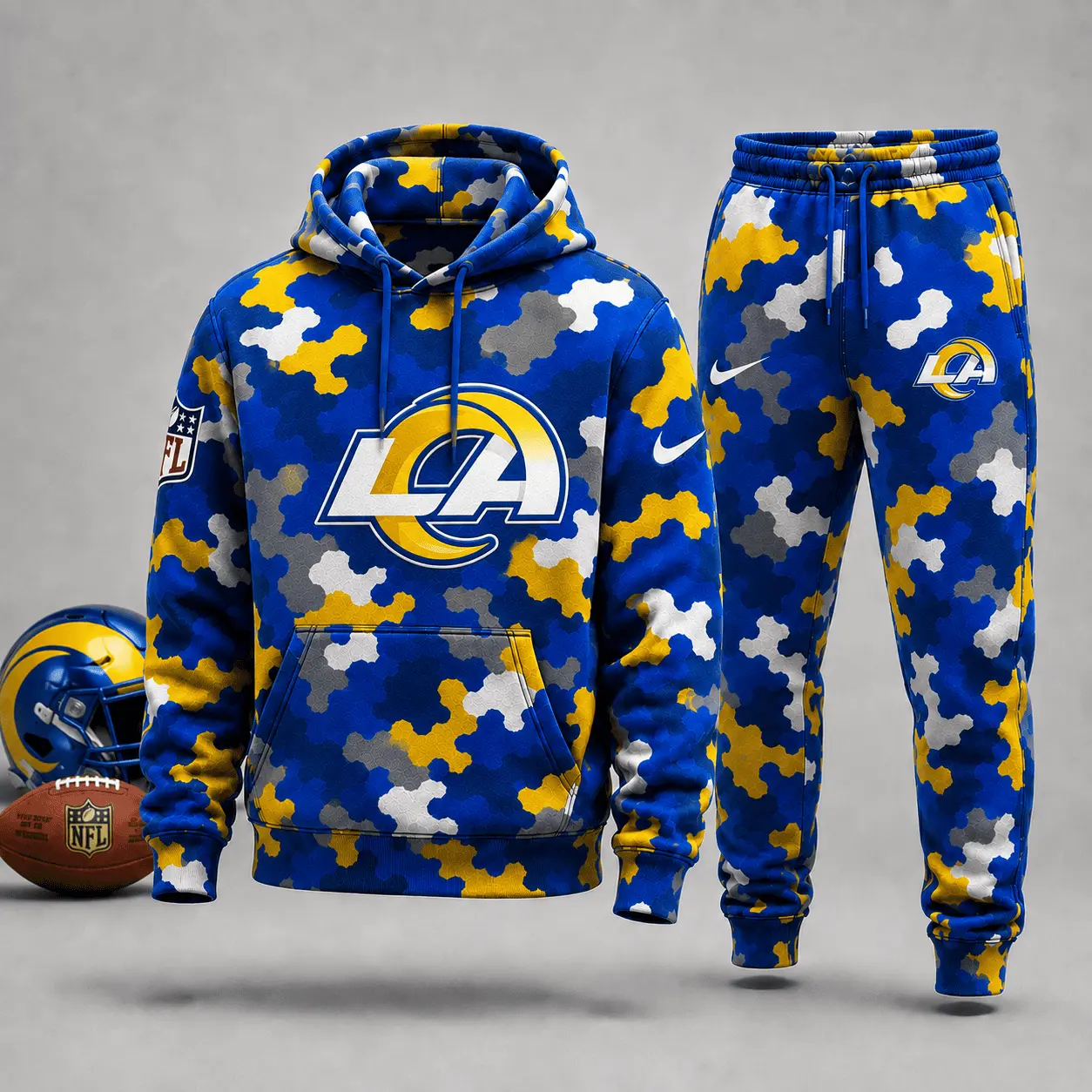 Los Angeles Rams | Premium NFL Game Day Camo Hoodie & Jogger Set NY