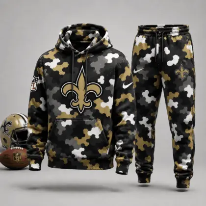New Orleans Saints | Premium NFL Game Day Camo Hoodie & Jogger Set NY
