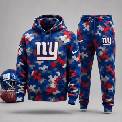 New York Giants | Premium NFL Game Day Camo Hoodie & Jogger Set NY