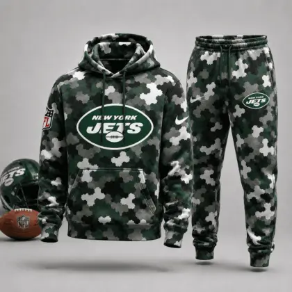 New York Jets | Premium NFL Game Day Camo Hoodie & Jogger Set NY