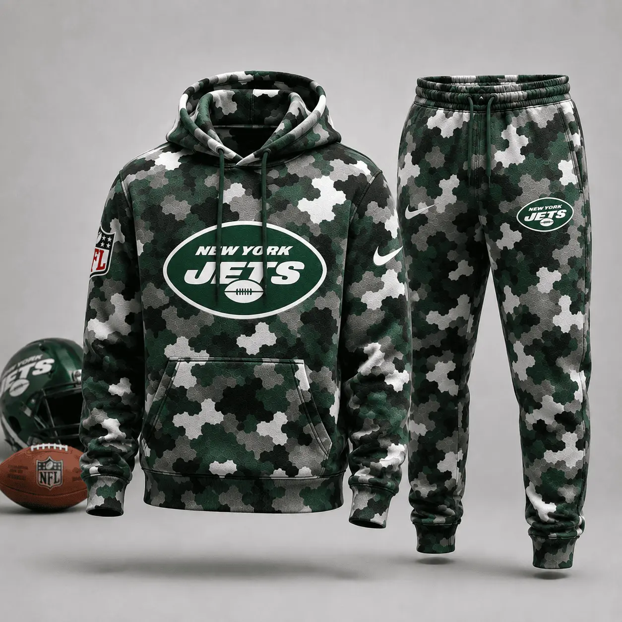 New York Jets | Premium NFL Game Day Camo Hoodie & Jogger Set NY