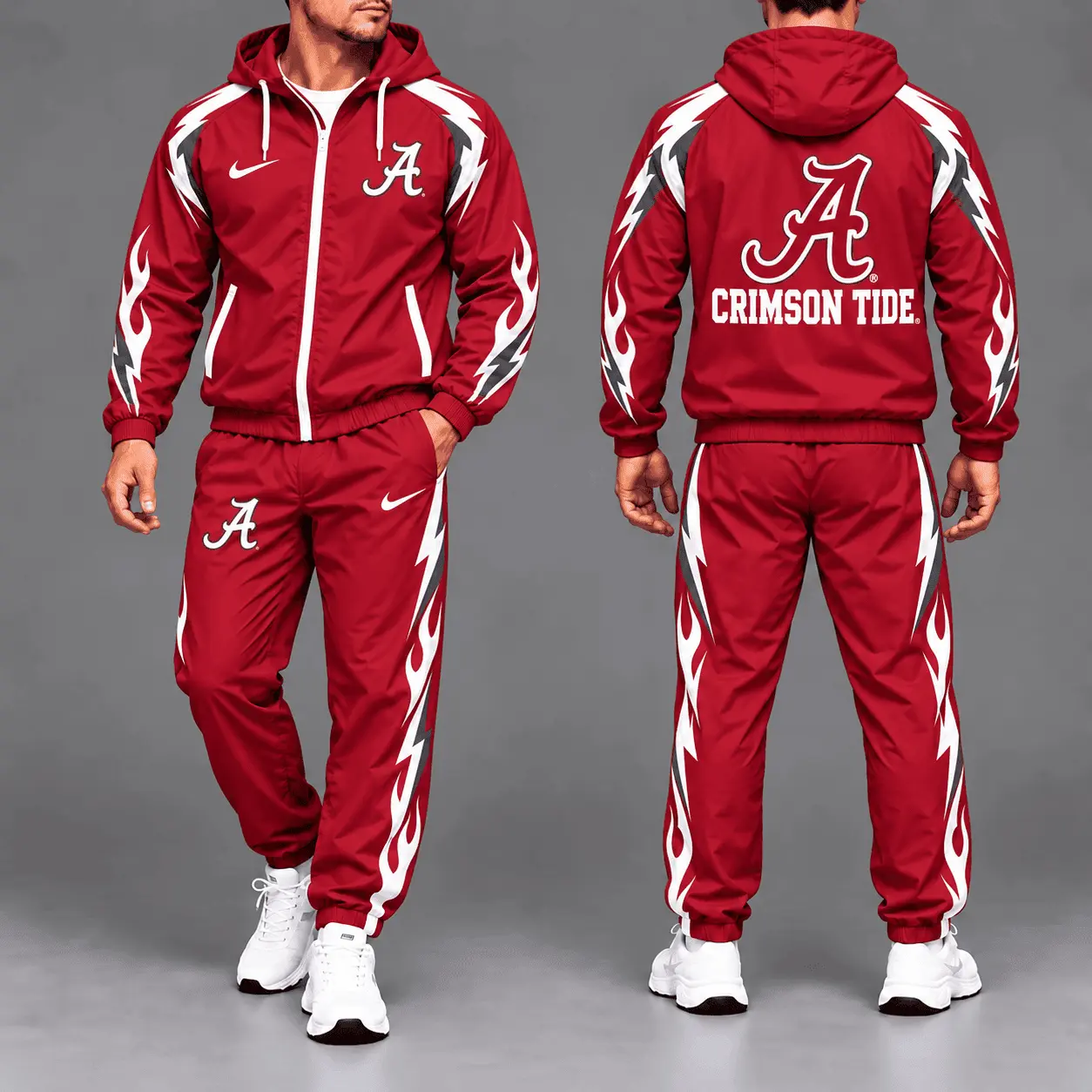 Alabama Crimson Tide | Premium NCAA Elevate Performance Full-Zip Hooded Jacket & Jogger Pants Set NTH1