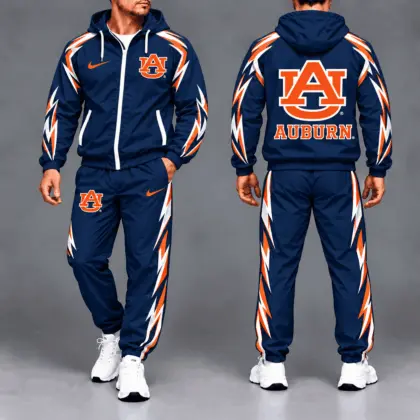 Auburn Tigers | Premium NCAA Elevate Performance Full-Zip Hooded Jacket & Jogger Pants Set NTH1