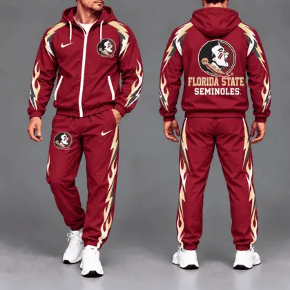 Florida State Seminoles | Premium NCAA Elevate Performance Full-Zip Hooded Jacket & Jogger Pants Set NTH1