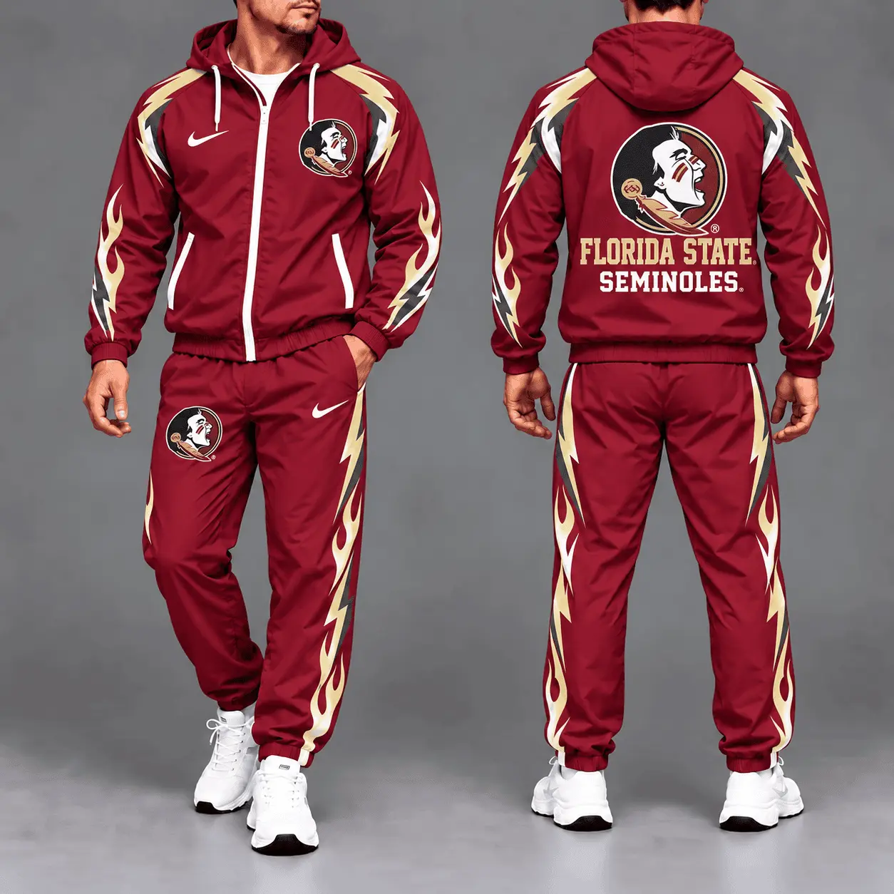 Florida State Seminoles | Premium NCAA Elevate Performance Full-Zip Hooded Jacket & Jogger Pants Set NTH1